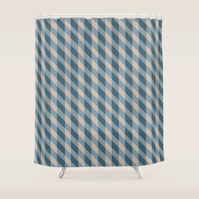 Blue check Shower Curtain Gallery Image 1