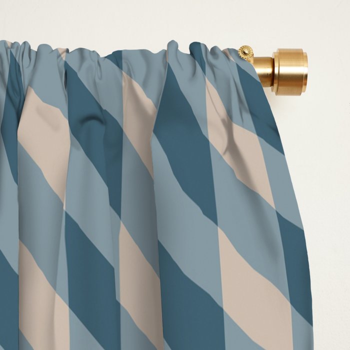 Blue check Window Curtain Gallery Image 2