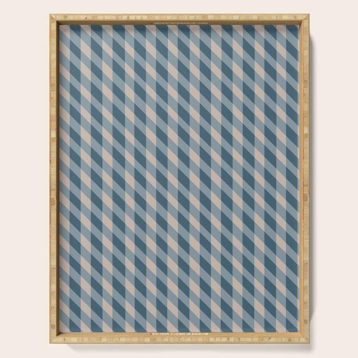 Blue check Serving Tray Gallery Image 1