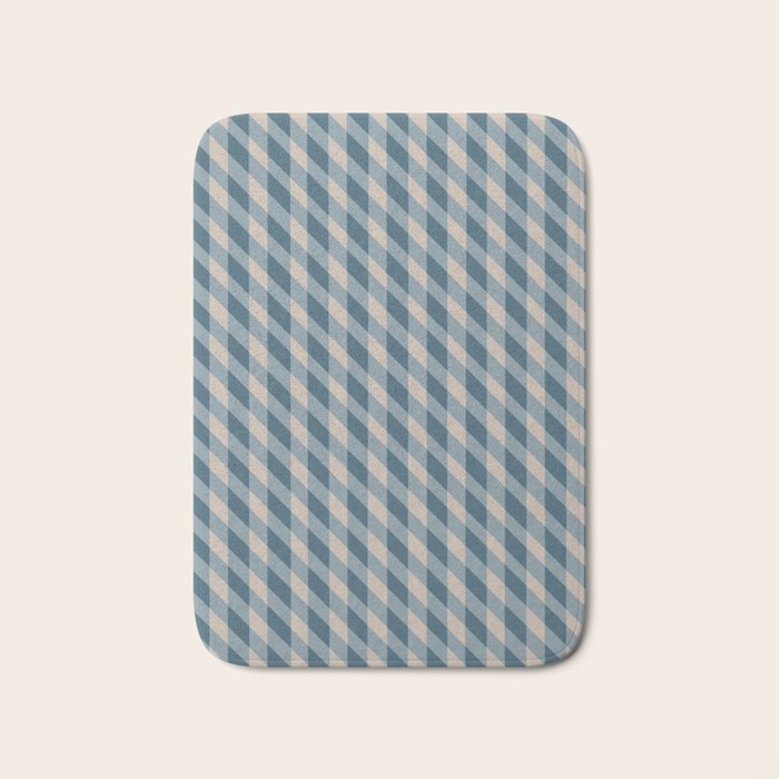 Blue check Bath Mat Gallery Image 1