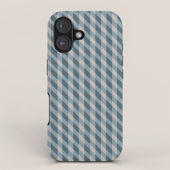 Blue check iPhone Case Gallery Image 1