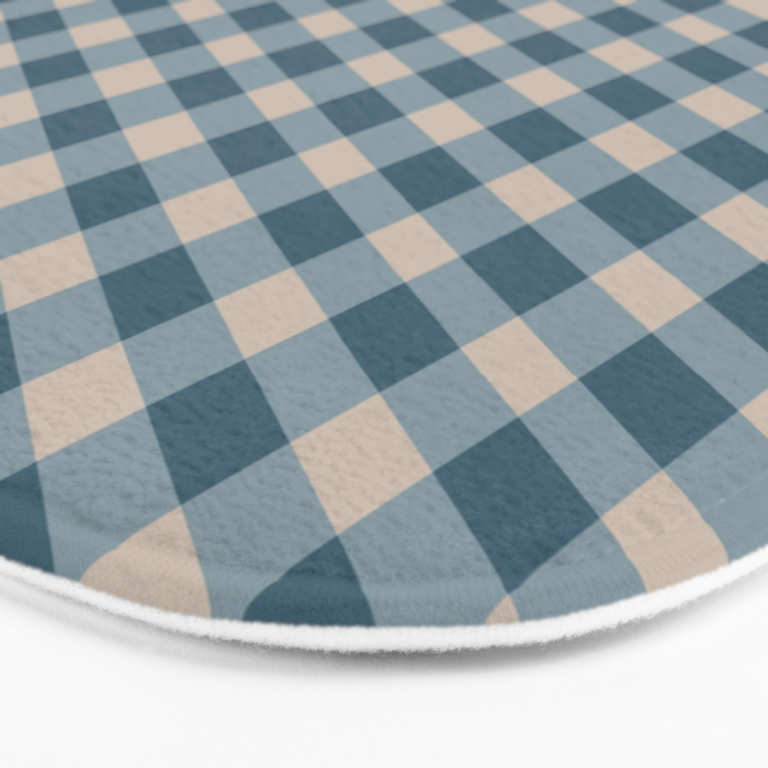 Blue check Bath Mat Gallery Image 3