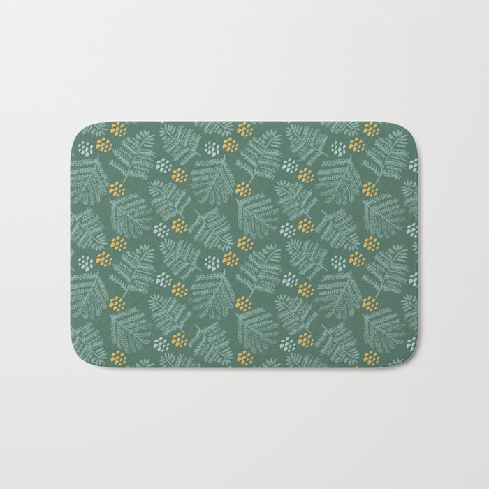 Winter & Woodsy Pine Trees in Forest Green Bath Mat Gallery Image 1