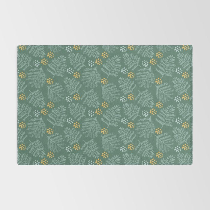 Winter & Woodsy Pine Trees in Forest Green Rug Gallery Image 2