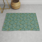 Winter & Woodsy Pine Trees in Forest Green Rug Gallery Image 1