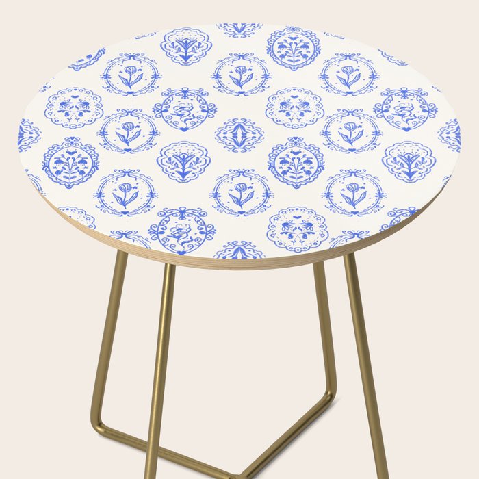Elegant Blue Victorian Frame with Delicate Flower Side Table Gallery Image 2