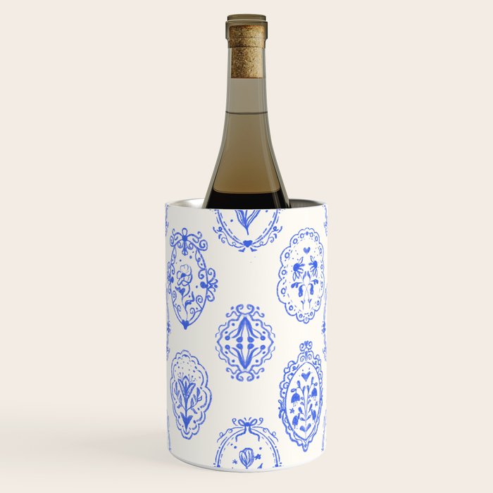 Elegant Blue Victorian Frame with Delicate Flower Wine Chiller Gallery Image 1