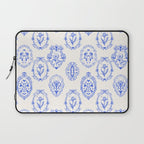 Elegant Blue Victorian Frame with Delicate Flower Laptop Sleeve Gallery Image 1