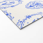 Elegant Blue Victorian Frame with Delicate Flower Welcome Mat Gallery Image 2