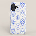 Elegant Blue Victorian Frame with Delicate Flower iPhone Case Gallery Image 1