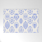 Elegant Blue Victorian Frame with Delicate Flower Welcome Mat Gallery Image 1