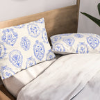 Elegant Blue Victorian Frame with Delicate Flower Pillow Sham Gallery Image 2