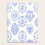 Elegant Blue Victorian Frame with Delicate Flower Notebook Gallery Image 4