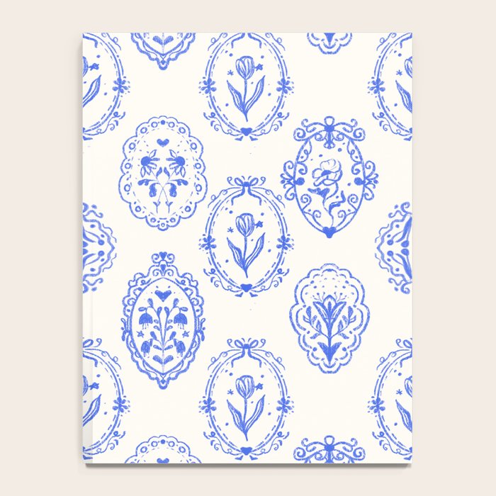 Elegant Blue Victorian Frame with Delicate Flower Notebook Gallery Image 4