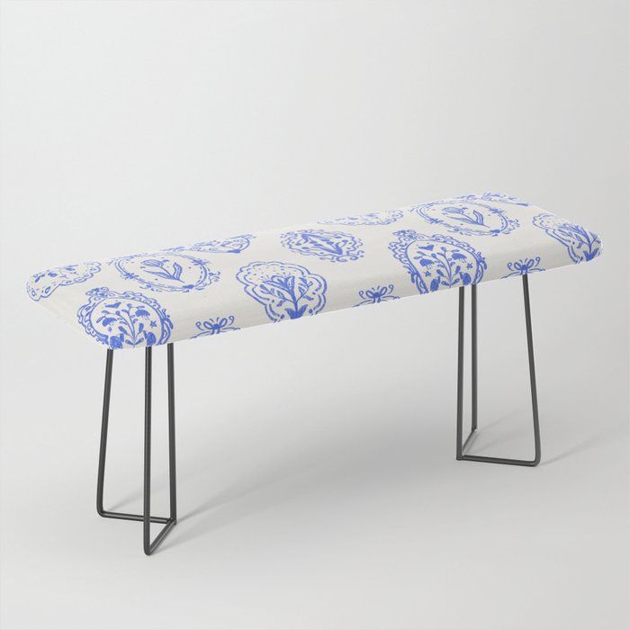 Elegant Blue Victorian Frame with Delicate Flower Bench Gallery Image 1