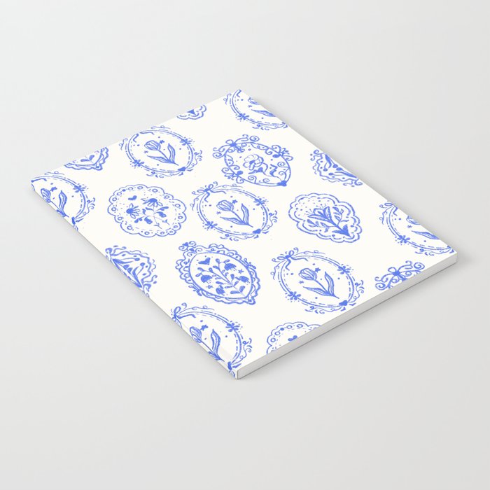 Elegant Blue Victorian Frame with Delicate Flower Notebook Gallery Image 2