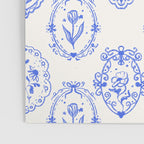 Elegant Blue Victorian Frame with Delicate Flower Poster Gallery Image 3