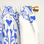 Elegant Blue Victorian Frame with Delicate Flower Window Curtain Gallery Image 2