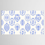Elegant Blue Victorian Frame with Delicate Flower Tablecloth Gallery Image 2