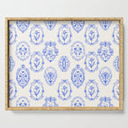 Elegant Blue Victorian Frame with Delicate Flower Serving Tray Gallery Image 1