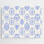 Elegant Blue Victorian Frame with Delicate Flower Jigsaw Puzzle Gallery Image 1