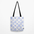 Elegant Blue Victorian Frame with Delicate Flower Tote Bag Gallery Image 2