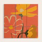 Modern Abstract Art Flowers 4 Wood Wall Art Gallery Image 1