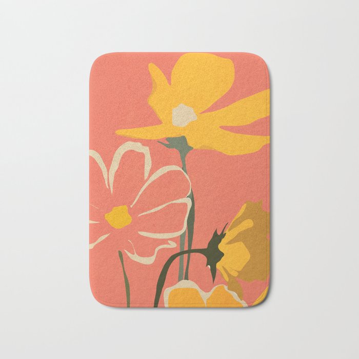 Modern Abstract Art Flowers 4 Bath Mat Gallery Image 1