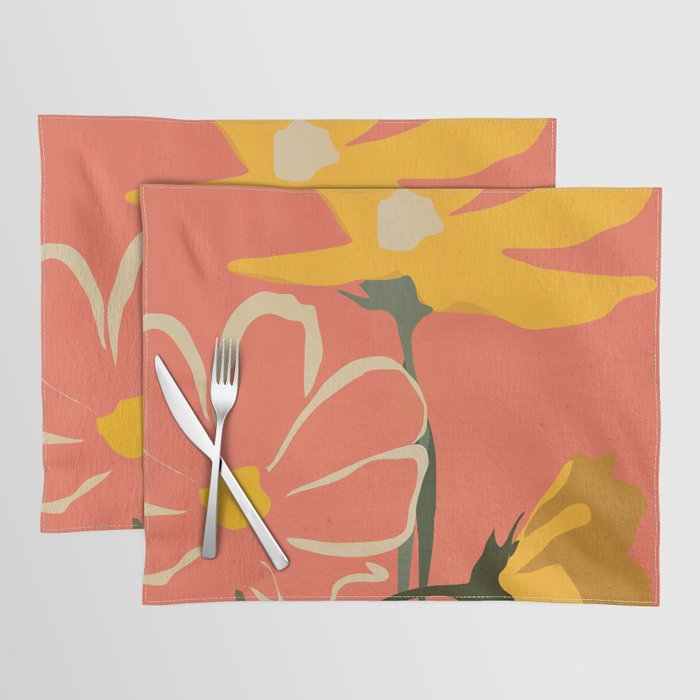Modern Abstract Art Flowers 4 Placemat Gallery Image 1