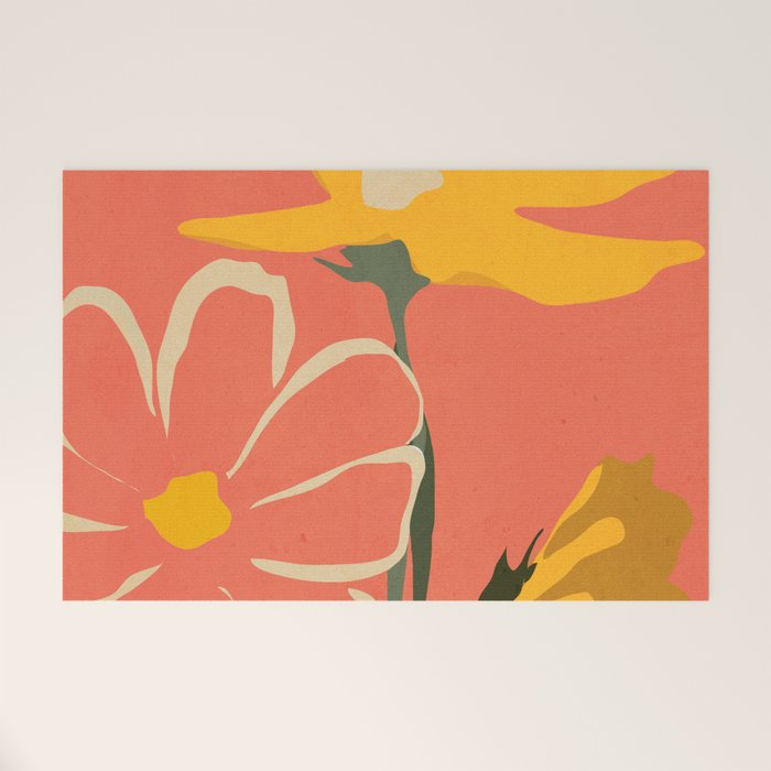 Modern Abstract Art Flowers 4 Welcome Mat Gallery Image 1