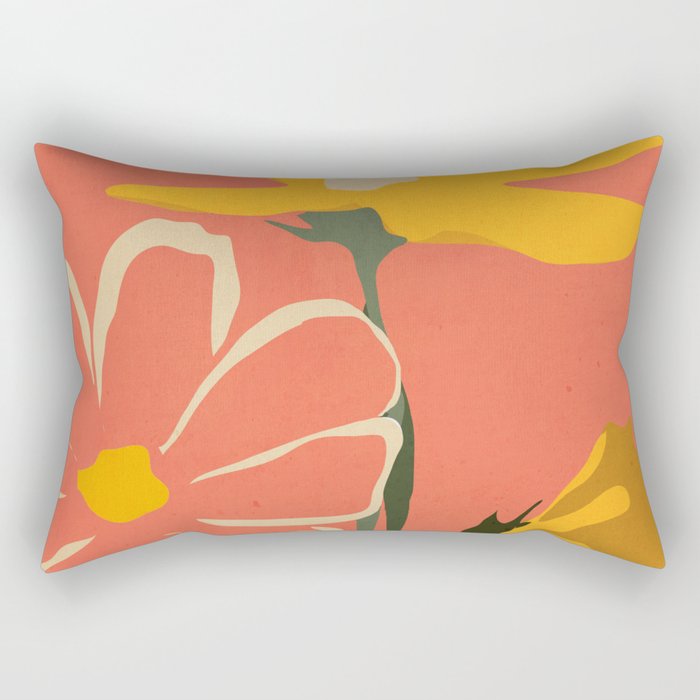 Modern Abstract Art Flowers 4 Rectangular Pillow Gallery Image 1