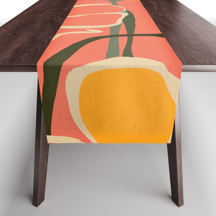Modern Abstract Art Flowers 4 Table Runner Gallery Image 1