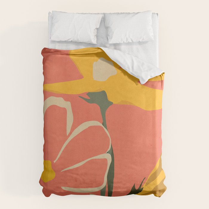 Modern Abstract Art Flowers 4 Duvet Cover Gallery Image 1