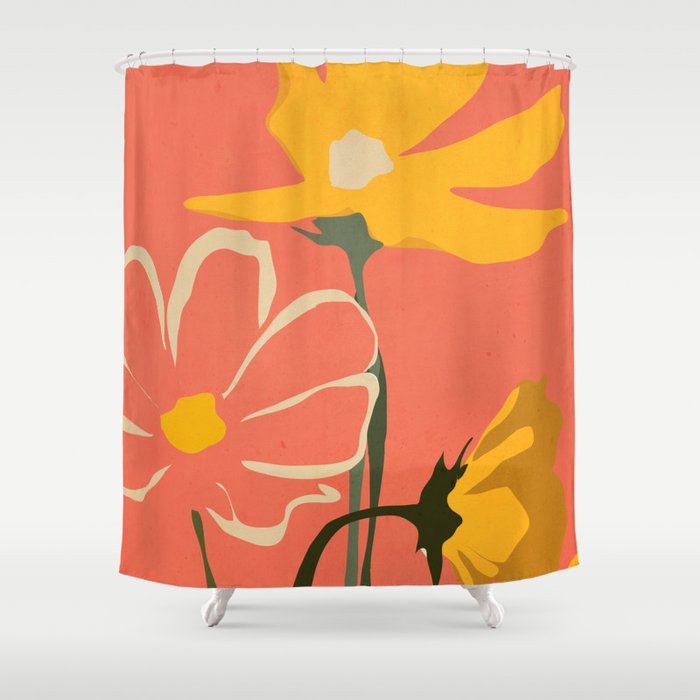 Modern Abstract Art Flowers 4 Shower Curtain Gallery Image 1
