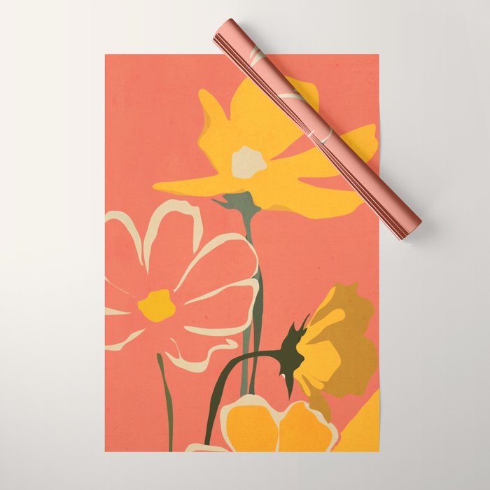 Modern Abstract Art Flowers 4 Wrapping Paper Gallery Image 1