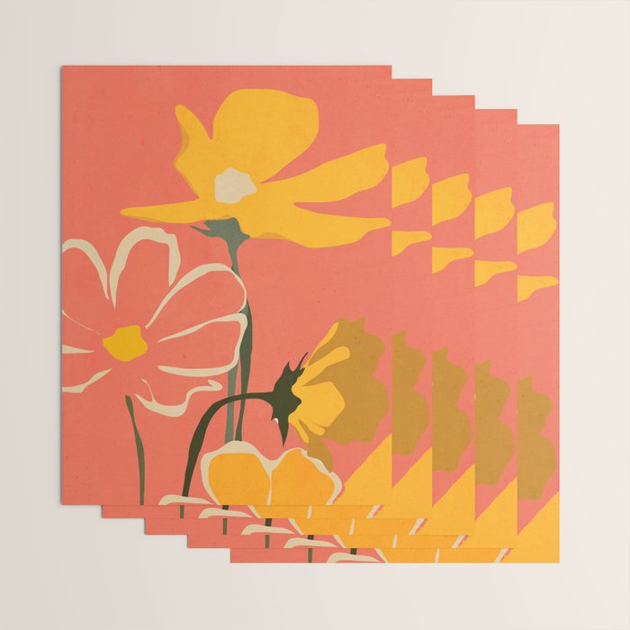 Modern Abstract Art Flowers 4 Wrapping Paper Gallery Image 3