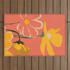 Modern Abstract Art Flowers 4 Outdoor Rug Gallery Image 1