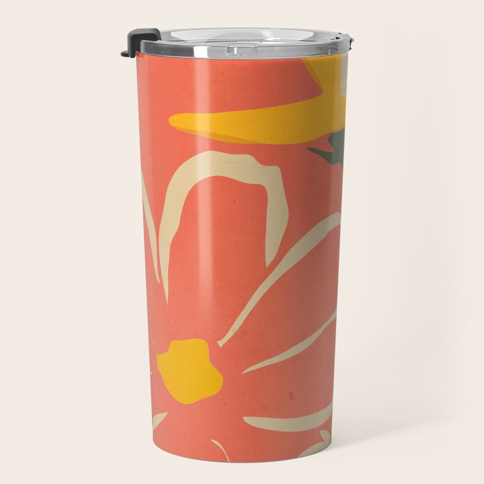Modern Abstract Art Flowers 4 Travel Mug Gallery Image 3