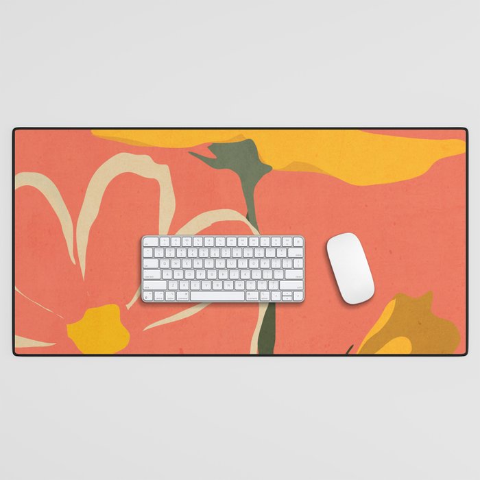 Modern Abstract Art Flowers 4 Desk Mat Gallery Image 1