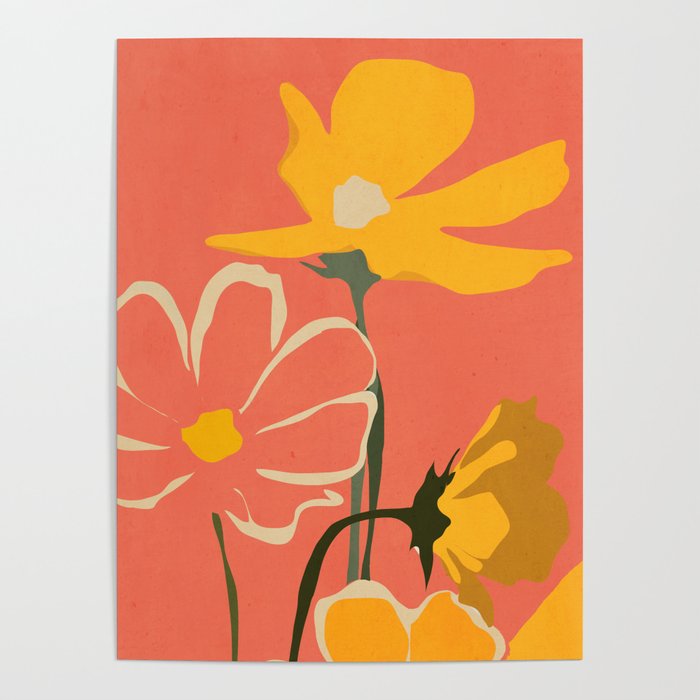 Modern Abstract Art Flowers 4 Poster Gallery Image 1