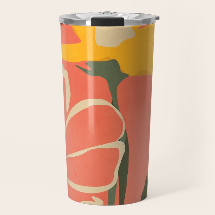 Modern Abstract Art Flowers 4 Travel Mug Gallery Image 1