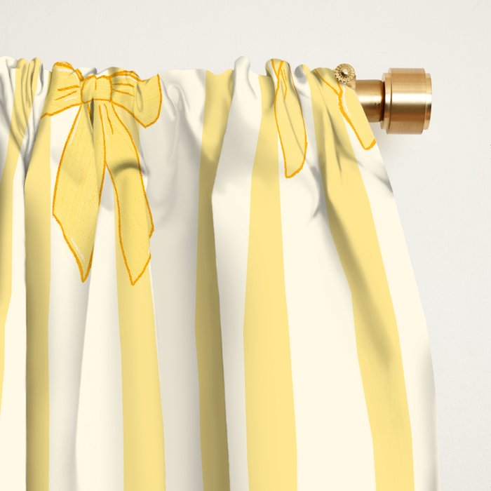 Charming Yellow Ribbon and Stripes  Window Curtain Gallery Image 2