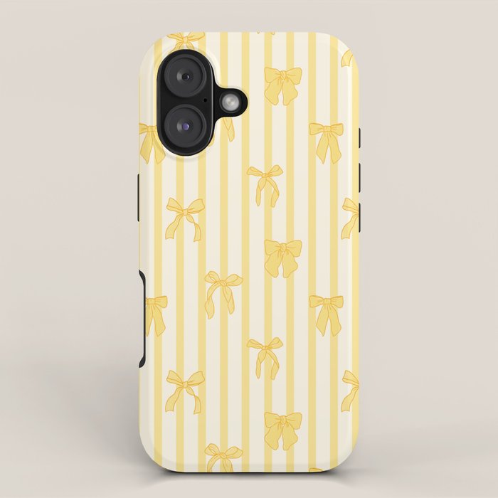 Charming Yellow Ribbon and Stripes  iPhone Case Gallery Image 1