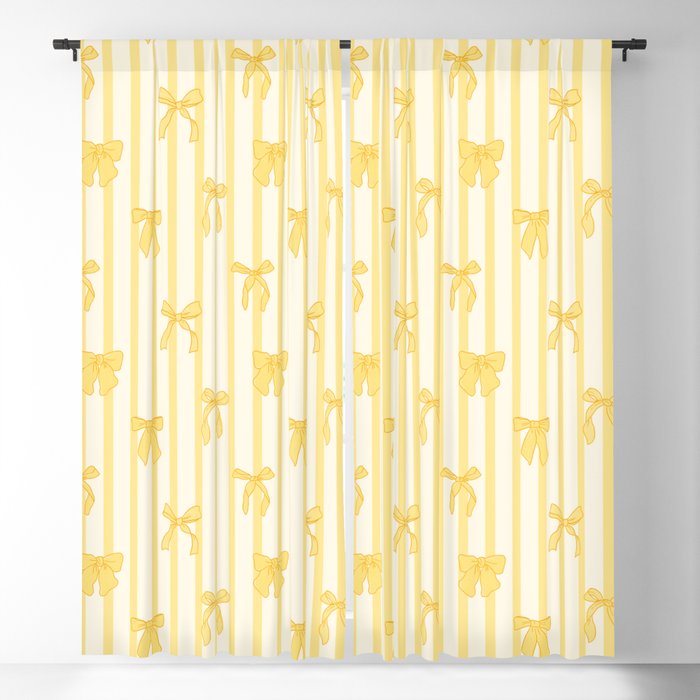 Charming Yellow Ribbon and Stripes  Window Curtain Gallery Image 5