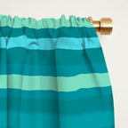 Joseph Stripes - Fine Stripe Pattern in Tropical Ocean Aqua Cyan Blue-Green  Window Curtain Gallery Image 2