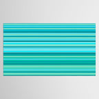 Joseph Stripes - Fine Stripe Pattern in Tropical Ocean Aqua Cyan Blue-Green  Tablecloth Gallery Image 2