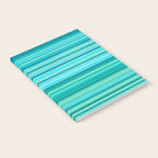 Joseph Stripes - Fine Stripe Pattern in Tropical Ocean Aqua Cyan Blue-Green  Notebook Gallery Image 2