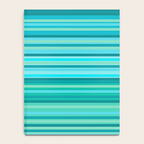 Joseph Stripes - Fine Stripe Pattern in Tropical Ocean Aqua Cyan Blue-Green  Notebook Gallery Image 4