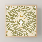 Froggie  Ogee - moss green and cream Mini Art Print Gallery Image 1