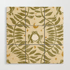 Froggie  Ogee - moss green and cream Wood Wall Art Gallery Image 1